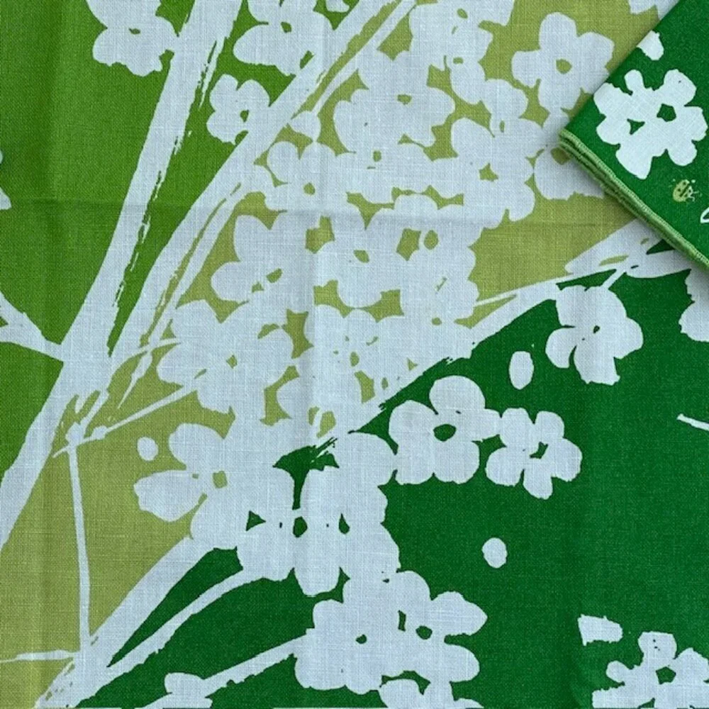 Vintage Vera Neumann Floral Cherry Blossom MCM Table napkins set of 4 16” x 16”